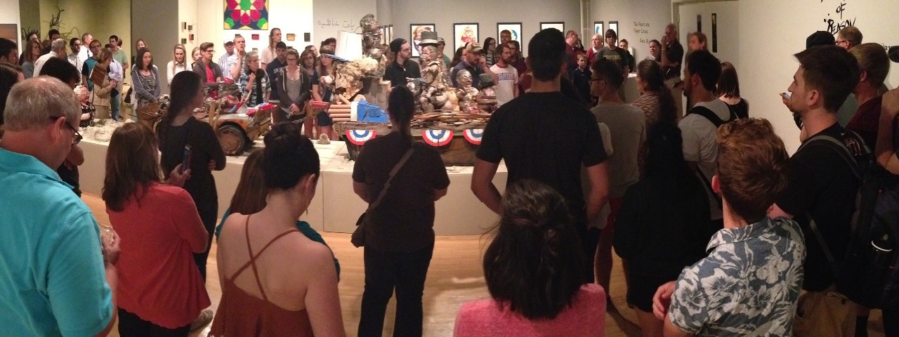 Crowd gathered in galleries