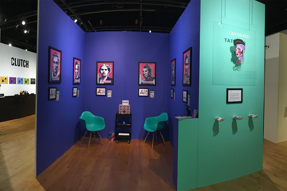 Display of tattoo designs for BFA exhibition