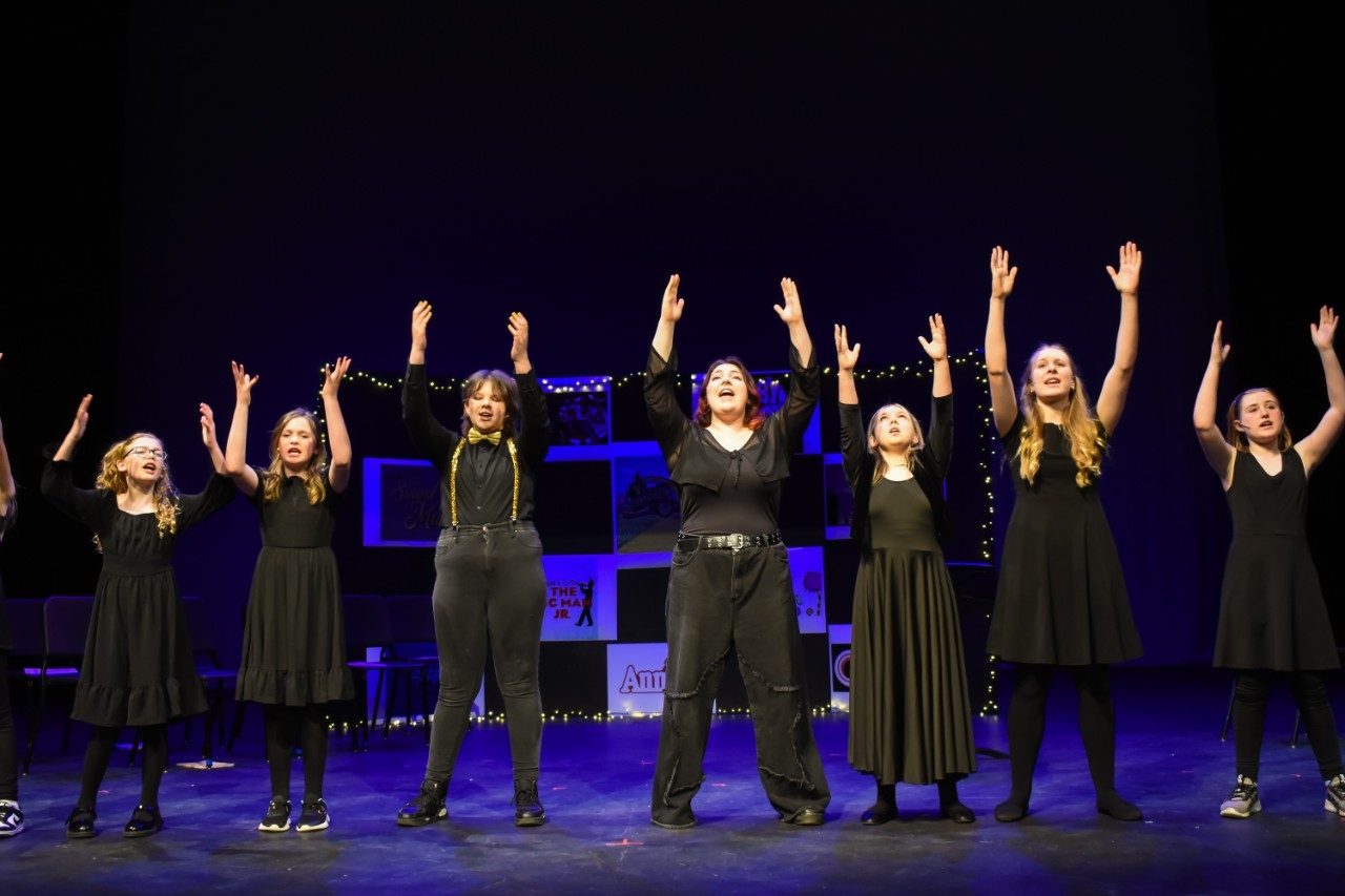Children dancing on stage