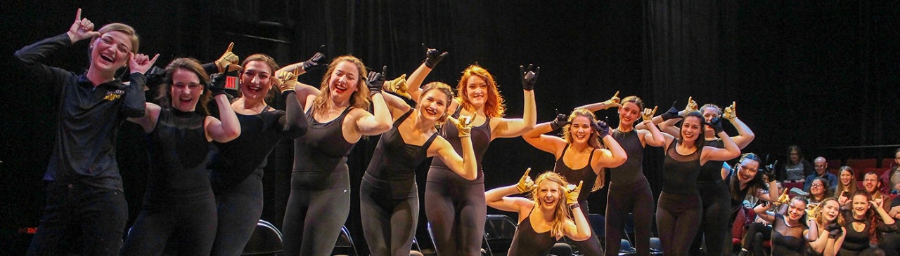 Dance troupe on stage