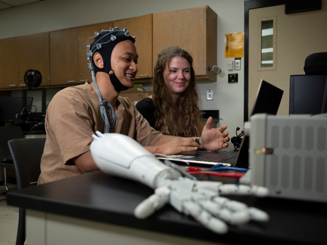 NKU students doing hands-on research in the Mechatronics Research Lab