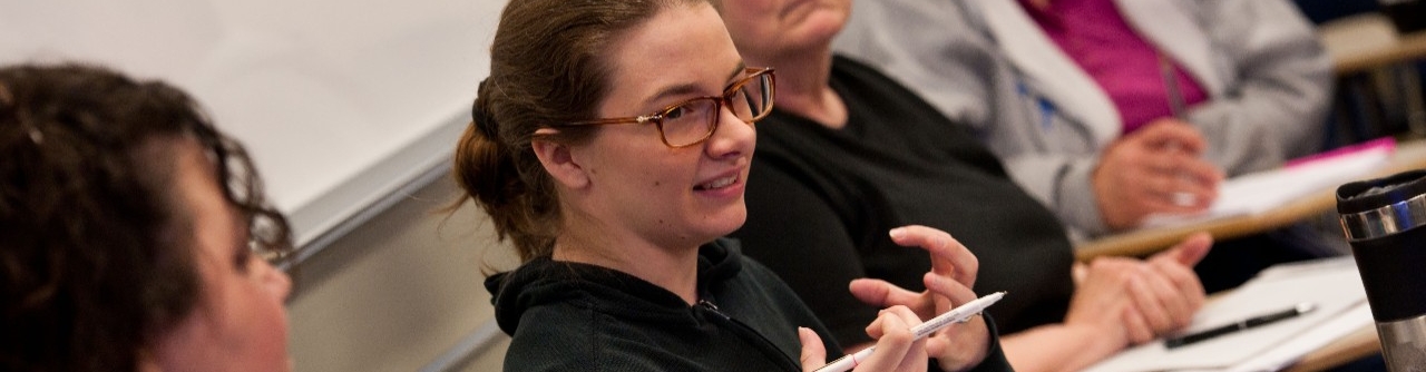 Image of student engaged in class discussion