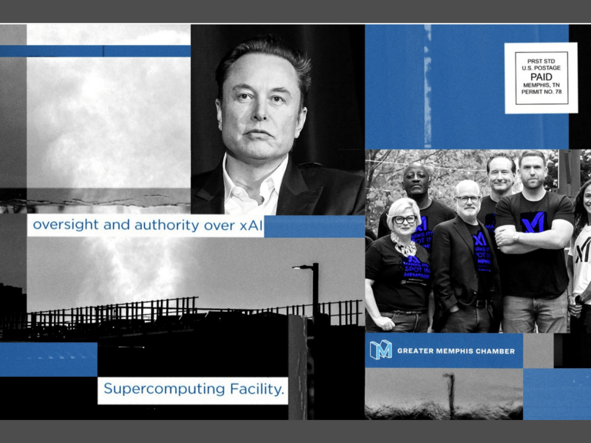 Untitled design - 1 photo collage including the greater memphis chapter members, elon musk, and infrastructure