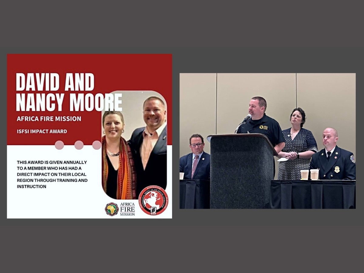 Dave and Nancy Moore accepting their award