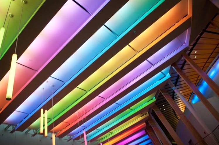 artistic angle of rainbow lights