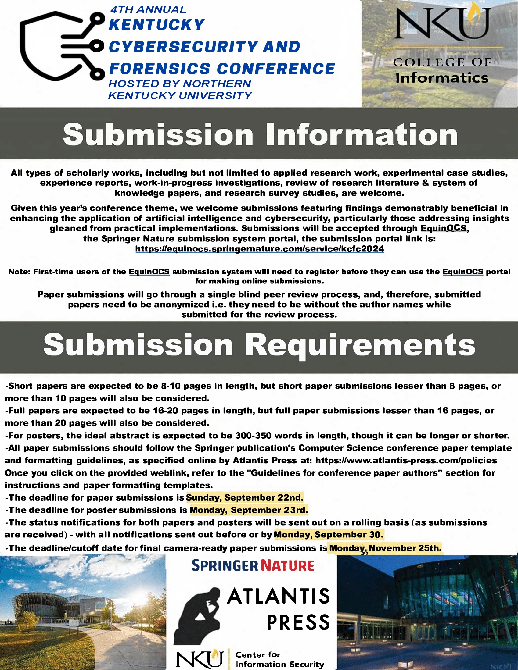 Call for submissions information. Contact chattopada1@nku.edu for more infromation.