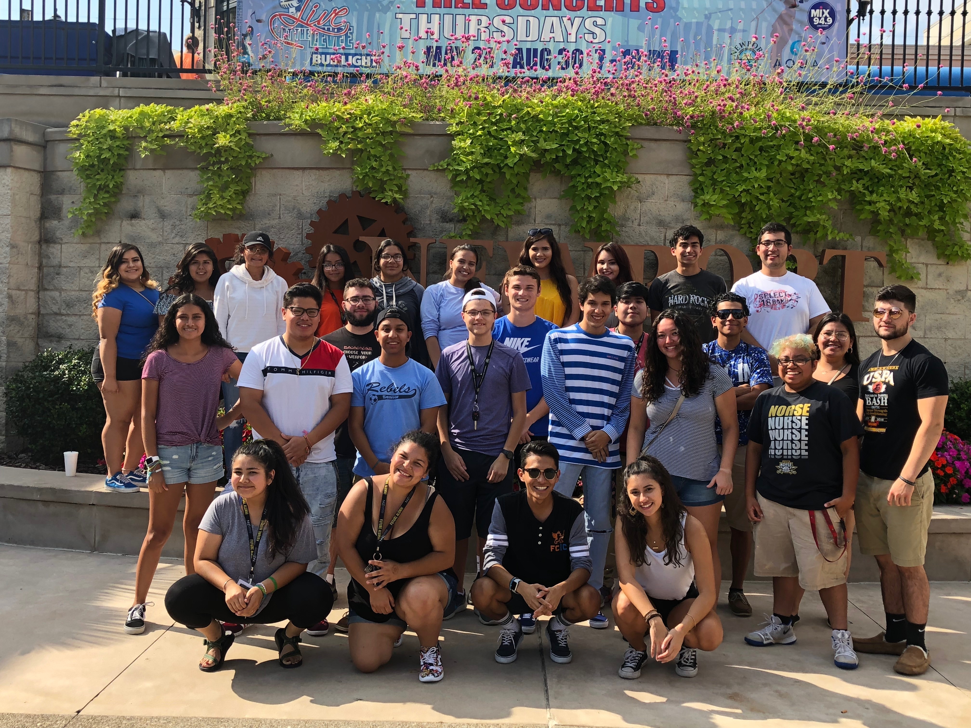 latino students at the newport levee