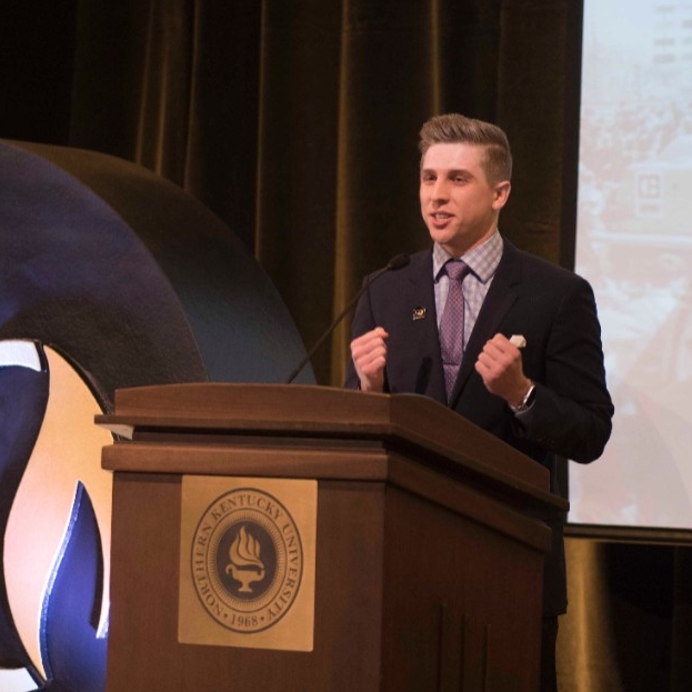 Student speaker at NKU Founders Day event 