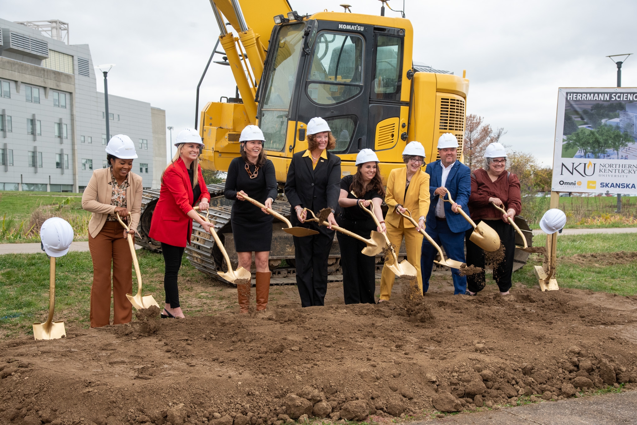 NKU leadership break ground on an expansion of the Dorothy Westerman Herrmann Science Center on the Highland Heights campus. 