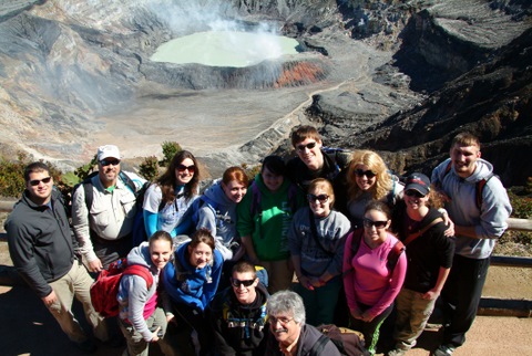 The Class at the first crater