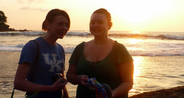 Rachel Blackburn and Stacey Brett in the sunset