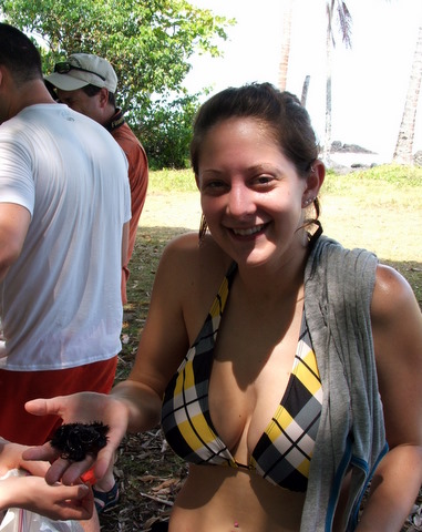 Brittany Cramer holding a brittle star