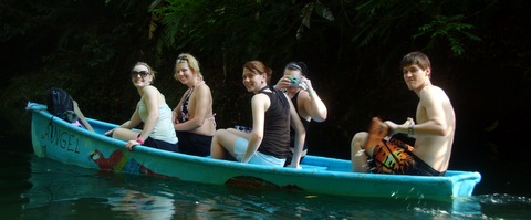 canoeing down the river