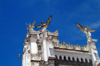 The sculptures on top of the Basilica