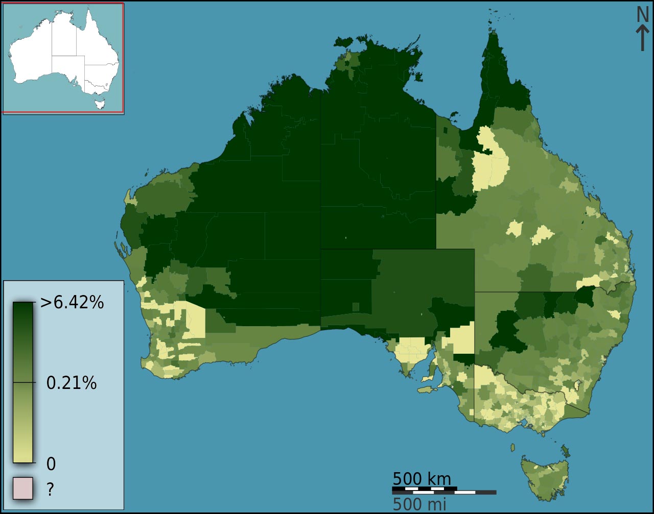 Australian Aboriginal Demographic Map