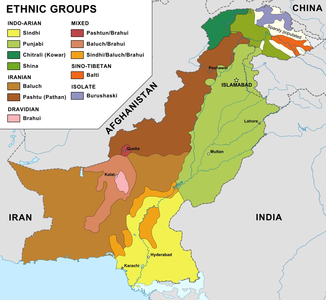 Ethnic Groups of Pakistan Map