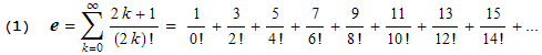 New formula for e #1 (H.J. Brothers, 2004)