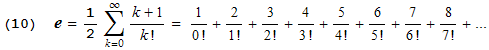 New formula for e #10 (H.J. Brothers, 2004)