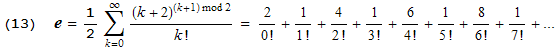 New formula for e #13 (H.J. Brothers, 2004)