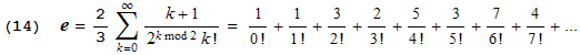 New formula for e #14 (H.J. Brothers, 2004)