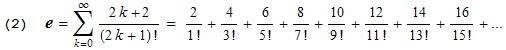 New formula for e #2 (H.J. Brothers, 2004)