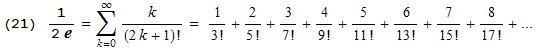 New formula for e #21 (H.J. Brothers, 2004)