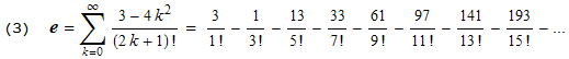 New formula for e #3 (H.J. Brothers, 2004)