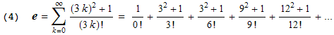 New formula for e #4 (H.J. Brothers, 2004)