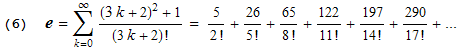 New formula for e  #6 (H.J. Brothers, 2004)