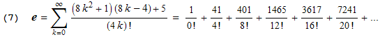 New formula for e #7 (H.J. Brothers, 2004)