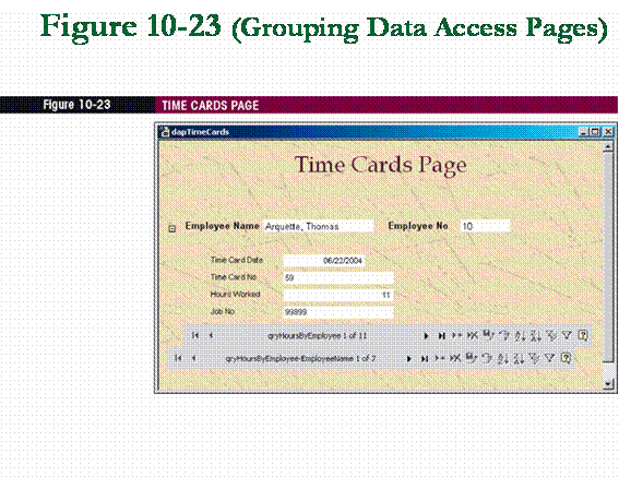 Figure 10-23 (Grouping Data Access Pages)