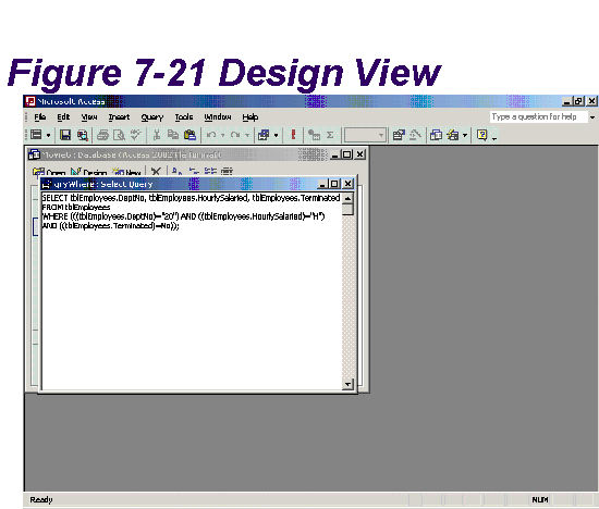 Figure 7-21 Design View