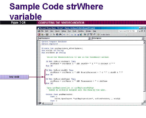 Figure 7-24 Completing the Wherecondition