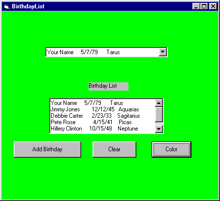 Still capture of outputs using sample data