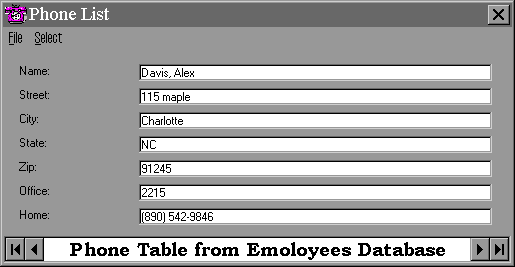 First Record from Phone Table in Employees Database